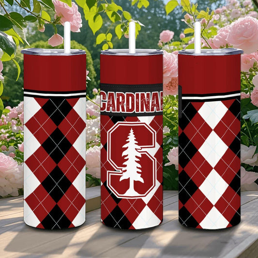 ColorFlow | Stanford Cardinal Inspired 20oz Straight Tumbler | Deep Red Heritage Design | Personalization Optional