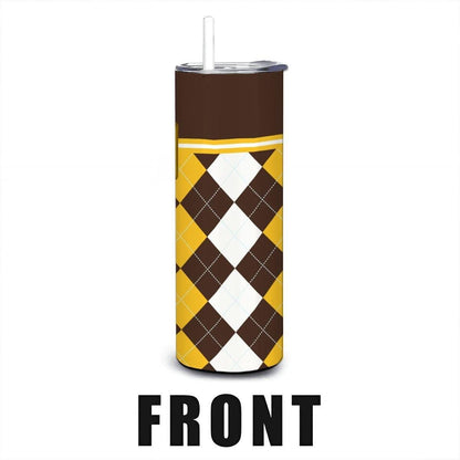 ColorFlow | Wyoming Cowboys Inspired 20oz Straight Tumbler | Brown Gold Western Spirit | Personalization Optional