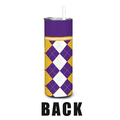 ColorFlow | LSU Tigers Inspired 20oz Straight Tumbler | Purple Gold College Energy | Personalization Optional