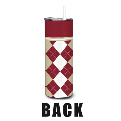 ColorFlow | Boston College Inspired Eagles Argyle Straight Tumbler 20oz Stainless Steel Drinkware Optional Personalization