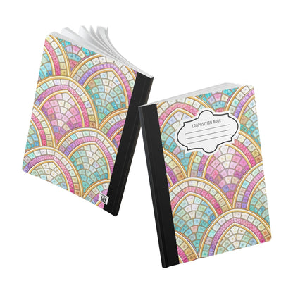 ColorFlow | Pastel Mosaic Arch Pattern Composition Notebook | Colorful Geometric Journal for School and Work