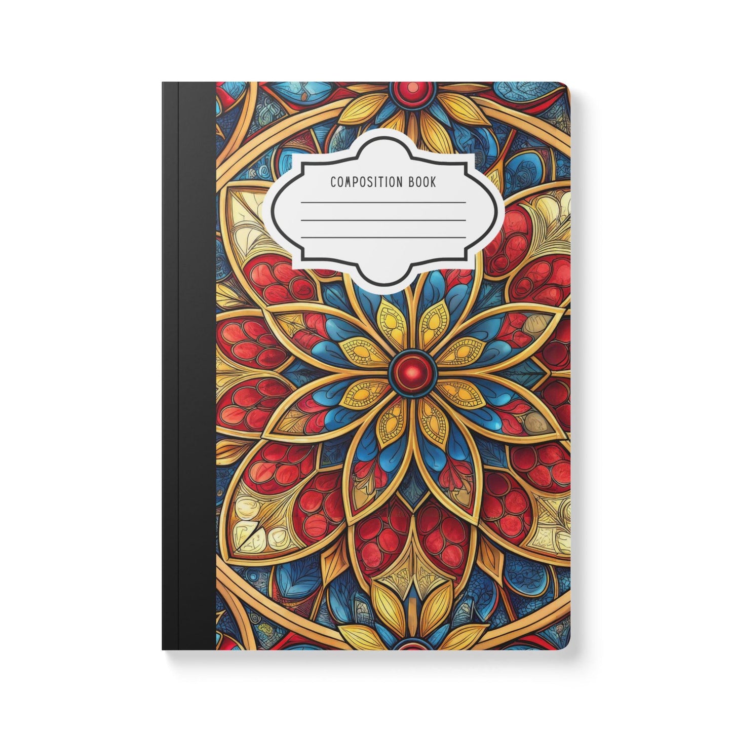ColorFlow | Vibrant Mandala Bloom Composition Notebook | Bold Floral Pattern Journal for School Work and Creativity