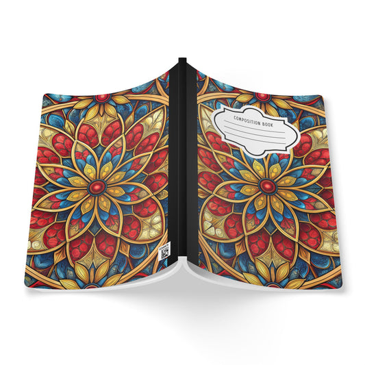 ColorFlow | Vibrant Mandala Bloom Composition Notebook | Bold Floral Pattern Journal for School Work and Creativity