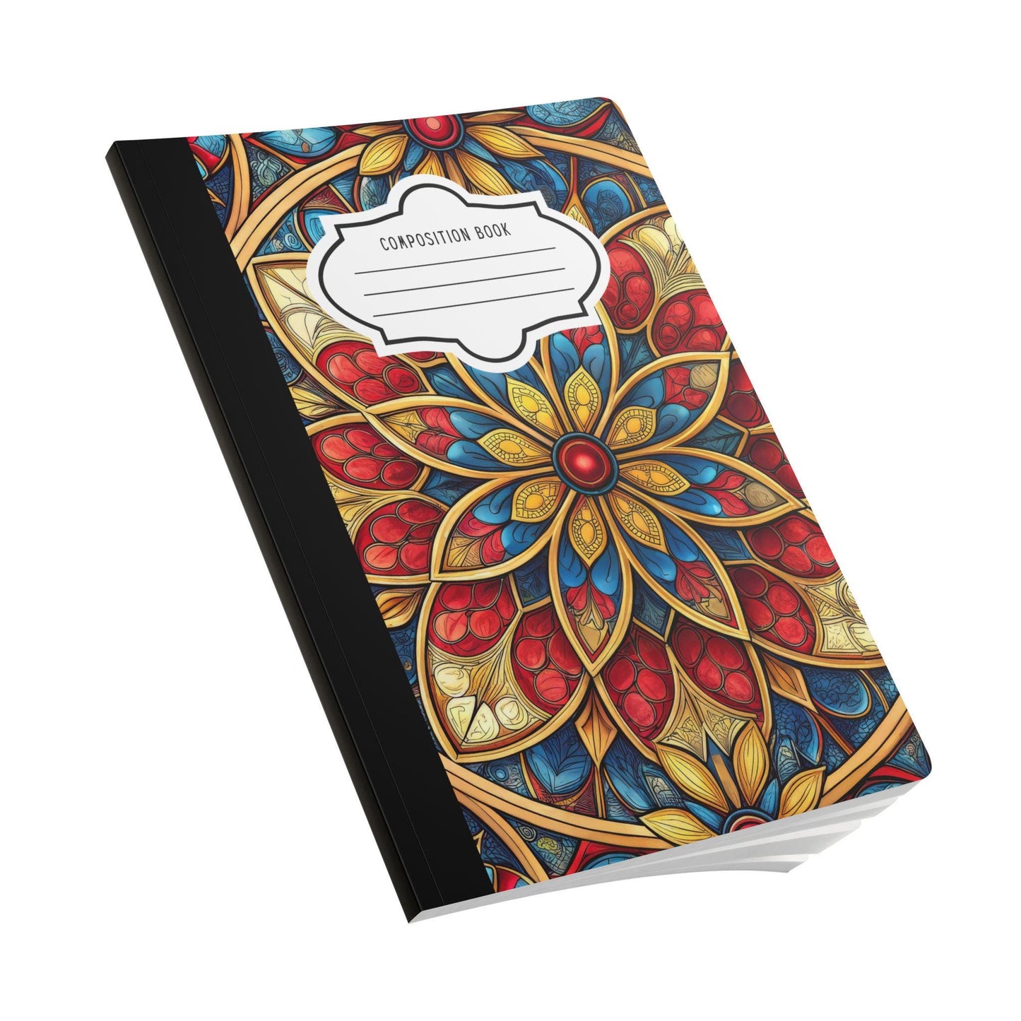 ColorFlow | Vibrant Mandala Bloom Composition Notebook | Bold Floral Pattern Journal for School Work and Creativity