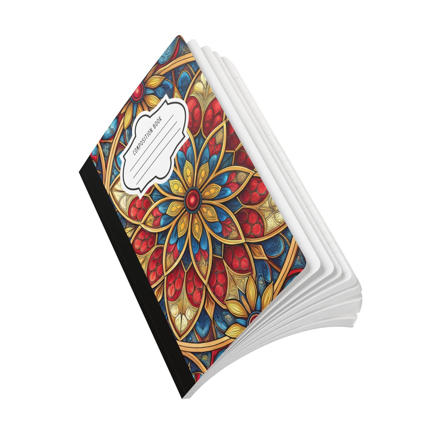 ColorFlow | Vibrant Mandala Bloom Composition Notebook | Bold Floral Pattern Journal for School Work and Creativity