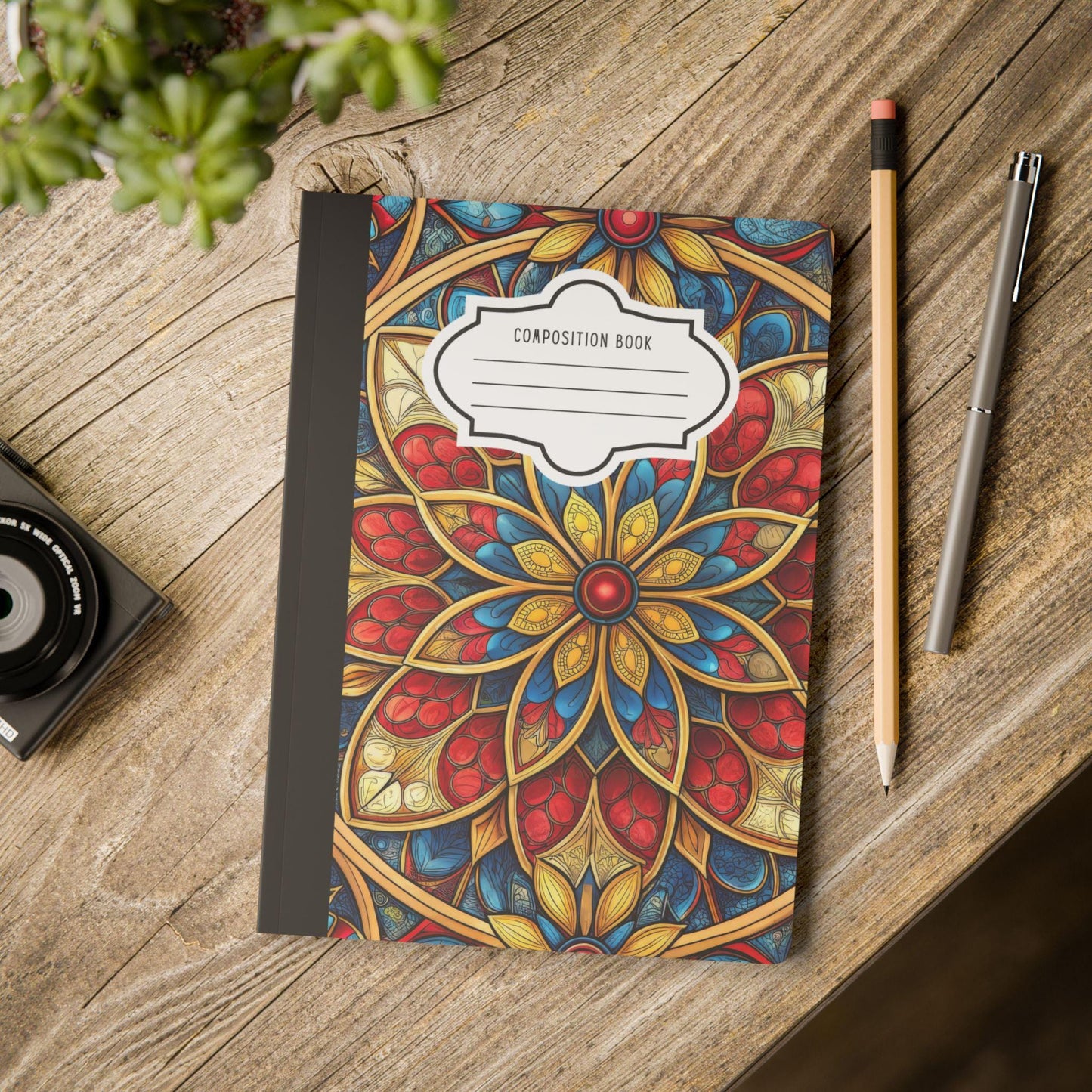 ColorFlow | Vibrant Mandala Bloom Composition Notebook | Bold Floral Pattern Journal for School Work and Creativity
