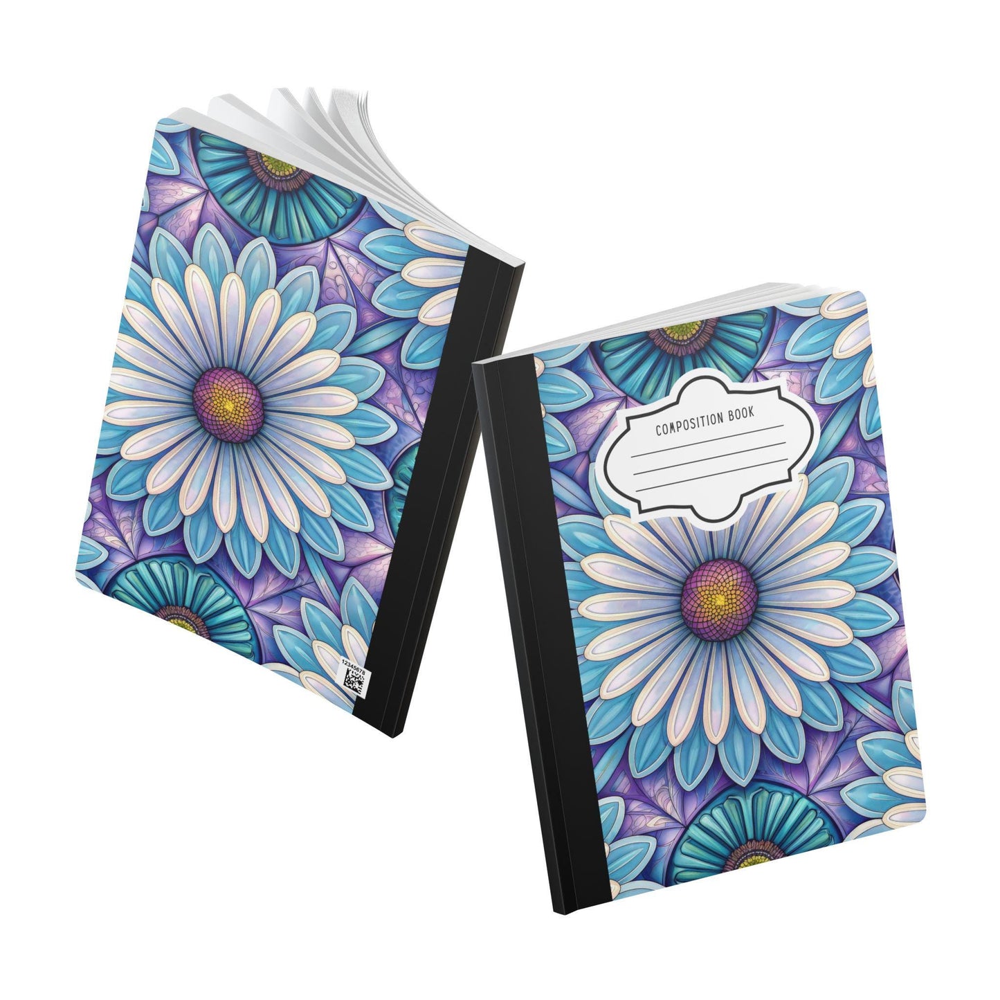 ColorFlow | Blue Daisy Bloom Composition Notebook | Bright Floral Pattern Journal for School Work and Creative Writing