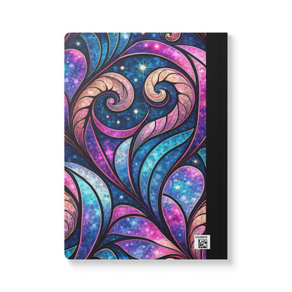 ColorFlow | Cosmic Swirl Galaxy Composition Notebook | Celestial Pink Blue Pattern Journal for School Work and Writing