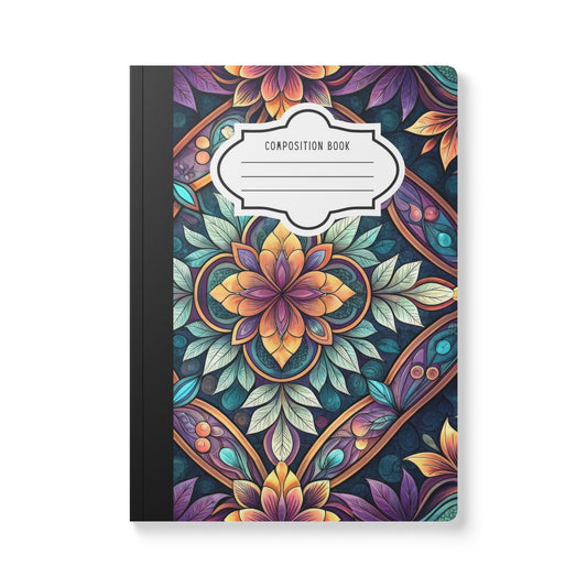 ColorFlow | Ornate Mandala Garden Composition Notebook | Elegant Floral Pattern Journal for School Work and Creativity