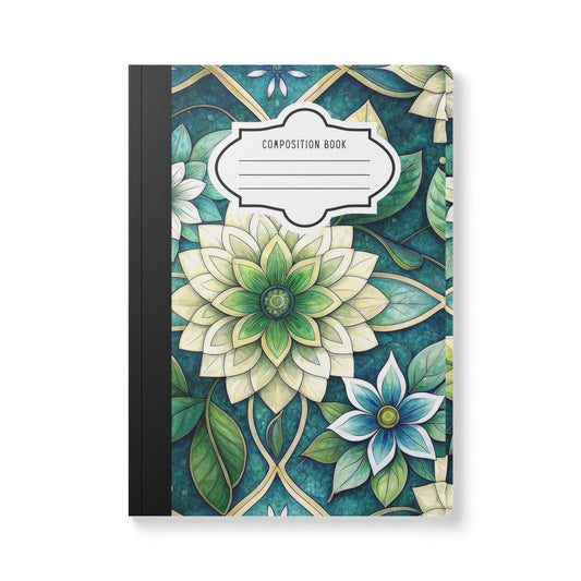 ColorFlow | Serene Green Floral Composition Notebook | Elegant Botanical Mandala Journal for School and Writing
