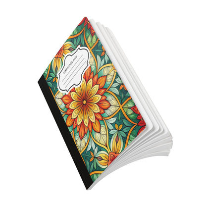 ColorFlow | Sunlit Mandala Bloom Composition Notebook | Vibrant Floral Pattern Journal for School Work and Creativity