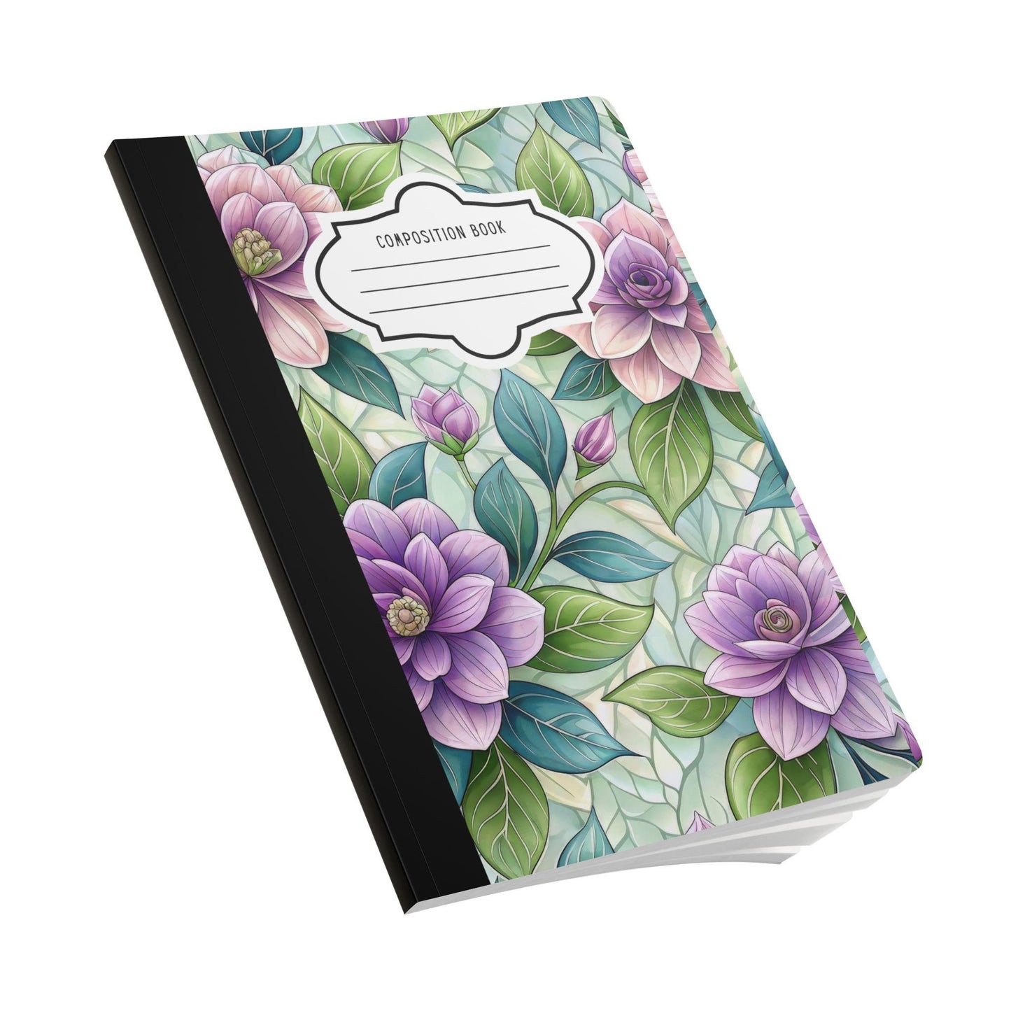 ColorFlow | Pastel Rose Garden Composition Notebook | Soft Floral Pattern Journal for School Work and Journaling