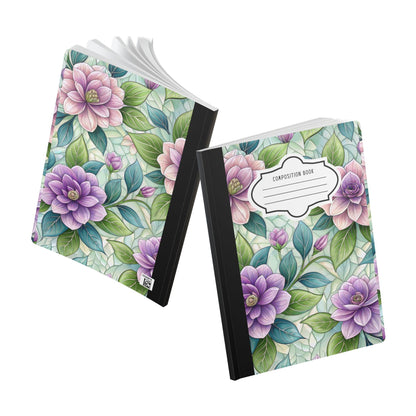 ColorFlow | Pastel Rose Garden Composition Notebook | Soft Floral Pattern Journal for School Work and Journaling