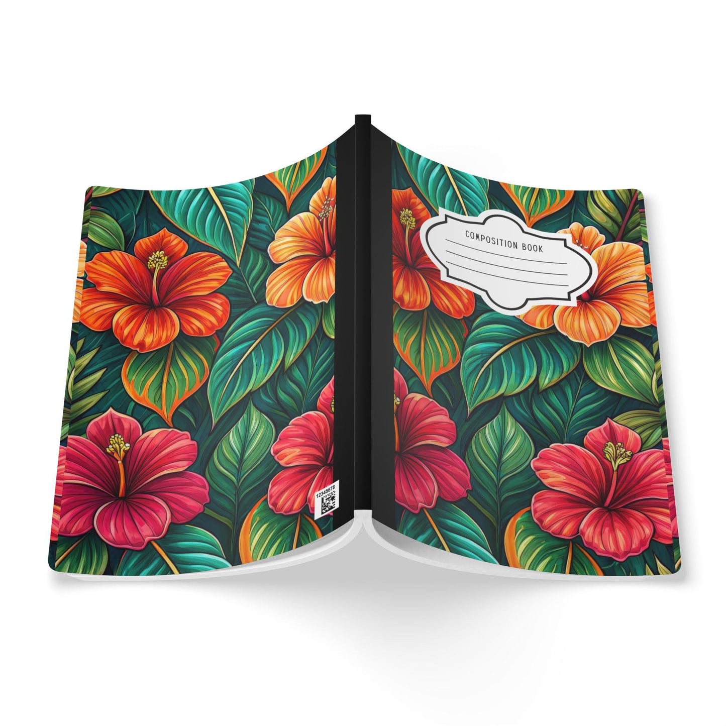 ColorFlow | Tropical Hibiscus Bloom Composition Notebook | Vibrant Island Floral Journal for School Work and Writing