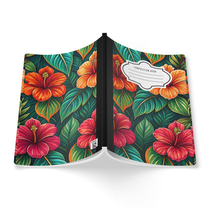 ColorFlow | Tropical Hibiscus Bloom Composition Notebook | Vibrant Island Floral Journal for School Work and Writing