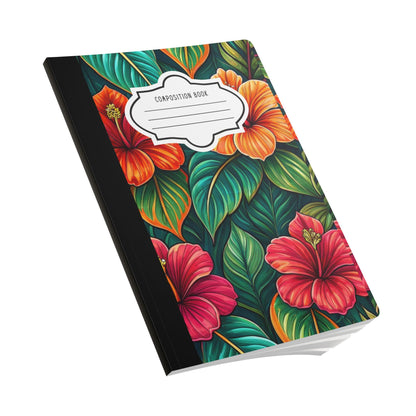 ColorFlow | Tropical Hibiscus Bloom Composition Notebook | Vibrant Island Floral Journal for School Work and Writing