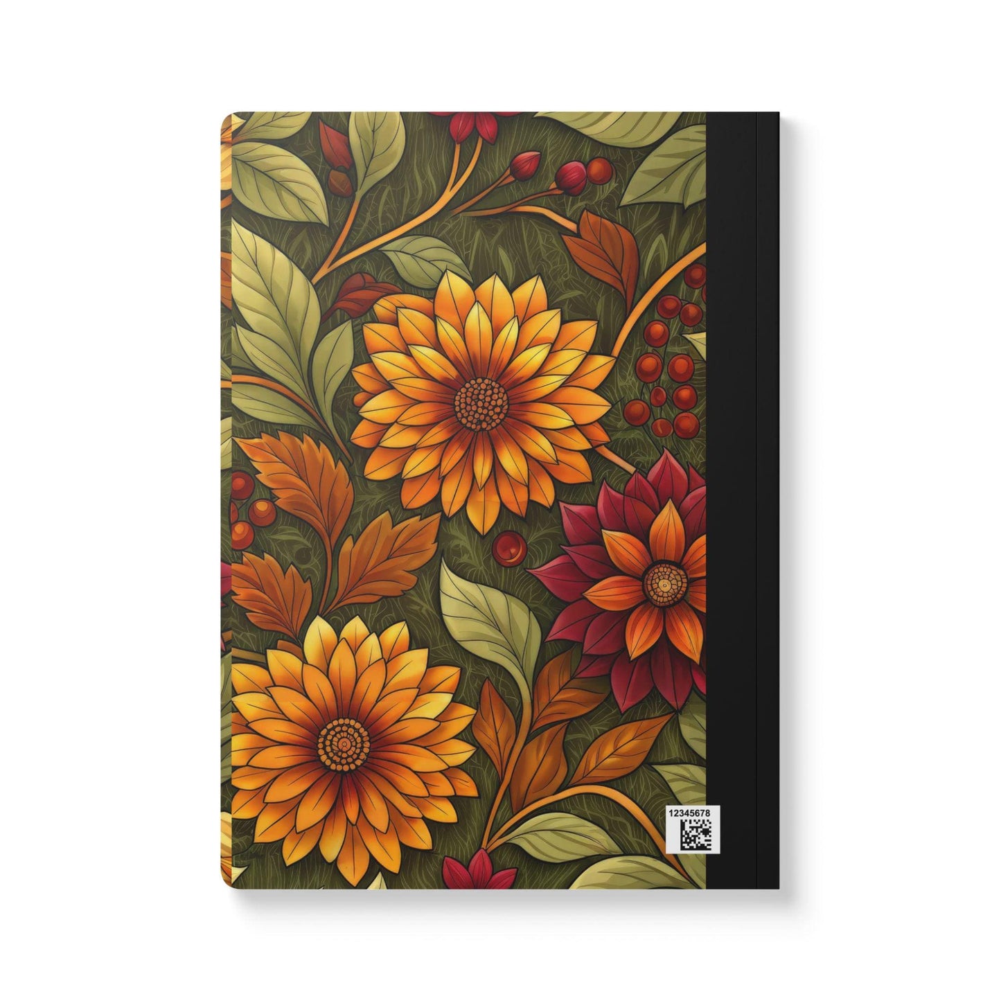 ColorFlow | Autumn Meadow Garden Composition Notebook | Warm Fall Floral Pattern Journal for School Work and Notes