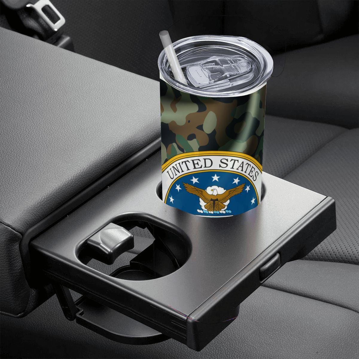 ColorFlow | Air Force Inspired 20oz Straight Stainless Steel Tumbler Patriotic Camouflage Insulated Travel Cup