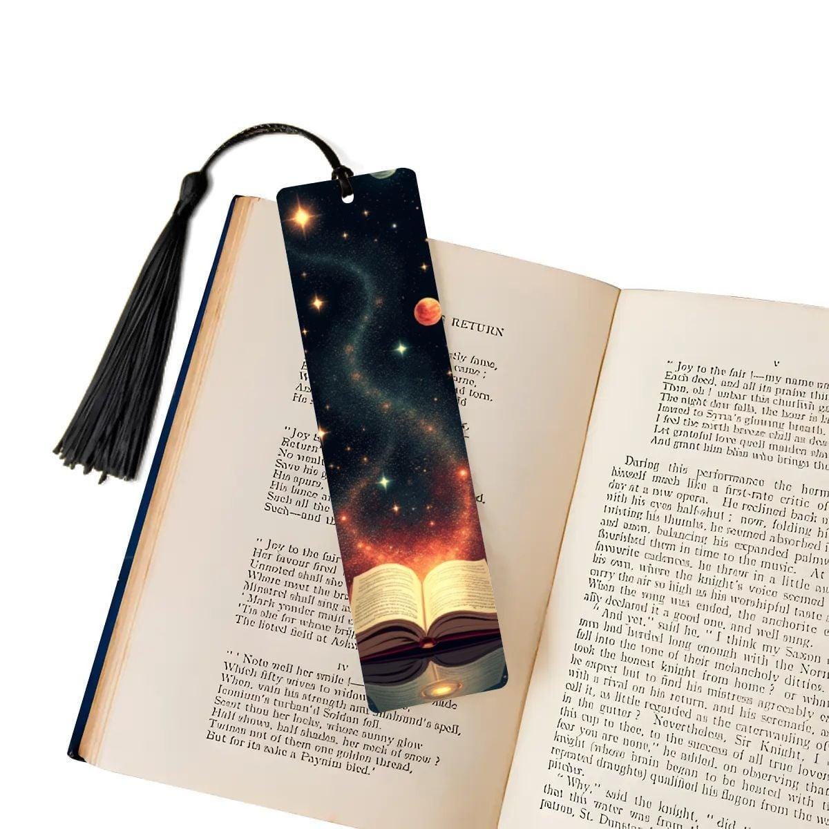 ColorFlow | Galaxy Planets Book Metal Bookmark Celestial Cosmic Space Reading Lover Gift | Optional Personalization