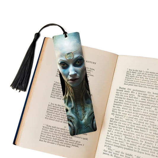 ColorFlow | Ethereal Alien Metal Bookmark Sci Fi Extraterrestrial Crystal Forehead Futuristic Art Design | Optional Personalization