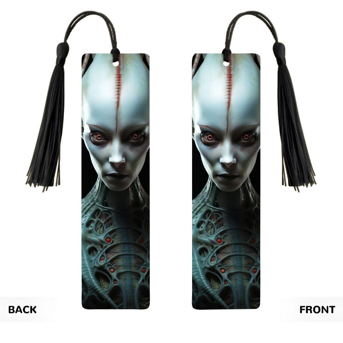 ColorFlow | Biomech Alien Metal Bookmark Sci Fi Extraterrestrial Red Eye Futuristic Dark Fantasy Art | Optional Personalization