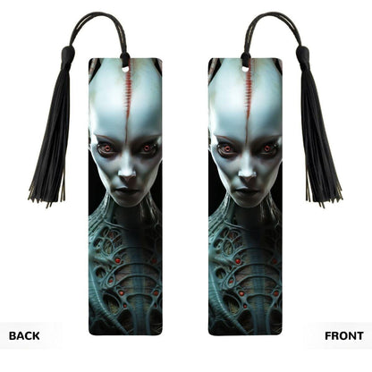 ColorFlow | Biomech Alien Metal Bookmark Sci Fi Extraterrestrial Red Eye Futuristic Dark Fantasy Art | Optional Personalization