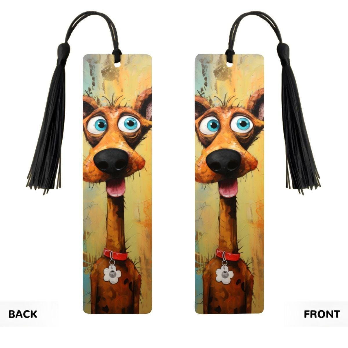 ColorFlow | Bright Blue Eyed Dog Art Metal Bookmark Cheerful Pet Lover Gift for Readers | Optional Personalization