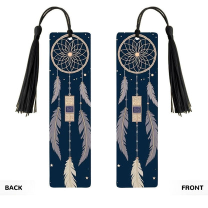 ColorFlow | Celestial Dreamcatcher Feather Metal Bookmark Boho Mystic Reading Accessory Gift | Optional Personalization