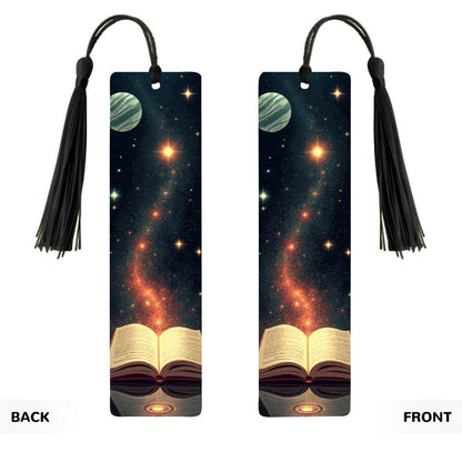 ColorFlow | Cosmic Galaxy Book Metal Bookmark Celestial Space Art Reading Lover Gift | Optional Personalization
