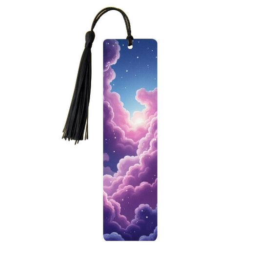 ColorFlow | Cosmic Nebula Heart Metal Bookmark Pink Blue Galaxy Swirl Fantasy Book Gift | Optional Personalization