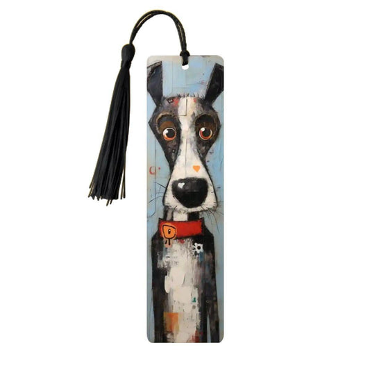 ColorFlow | Cute Dog with Heart Nose Metal Bookmark Whimsical Pet Lover Gift for Readers | Optional Personalization