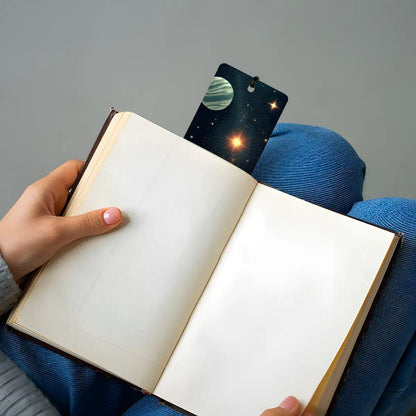 ColorFlow | Cosmic Galaxy Book Metal Bookmark Celestial Space Art Reading Lover Gift | Optional Personalization