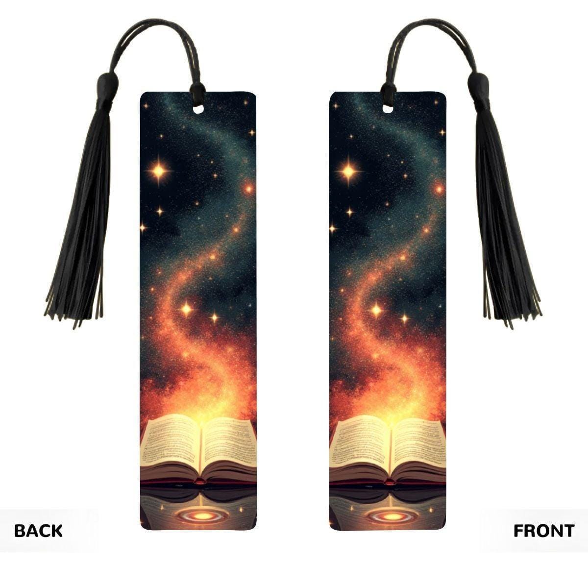 ColorFlow | Enchanted Galaxy Book Metal Bookmark Cosmic Starry Night Fantasy Reading Gift | Optional Personalization