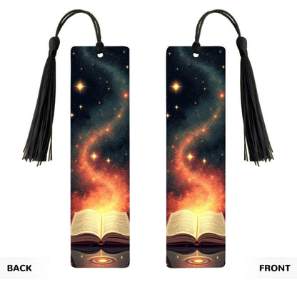 ColorFlow | Enchanted Galaxy Book Metal Bookmark Cosmic Starry Night Fantasy Reading Gift | Optional Personalization
