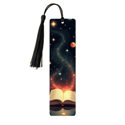 ColorFlow | Galaxy Planets Book Metal Bookmark Celestial Cosmic Space Reading Lover Gift | Optional Personalization