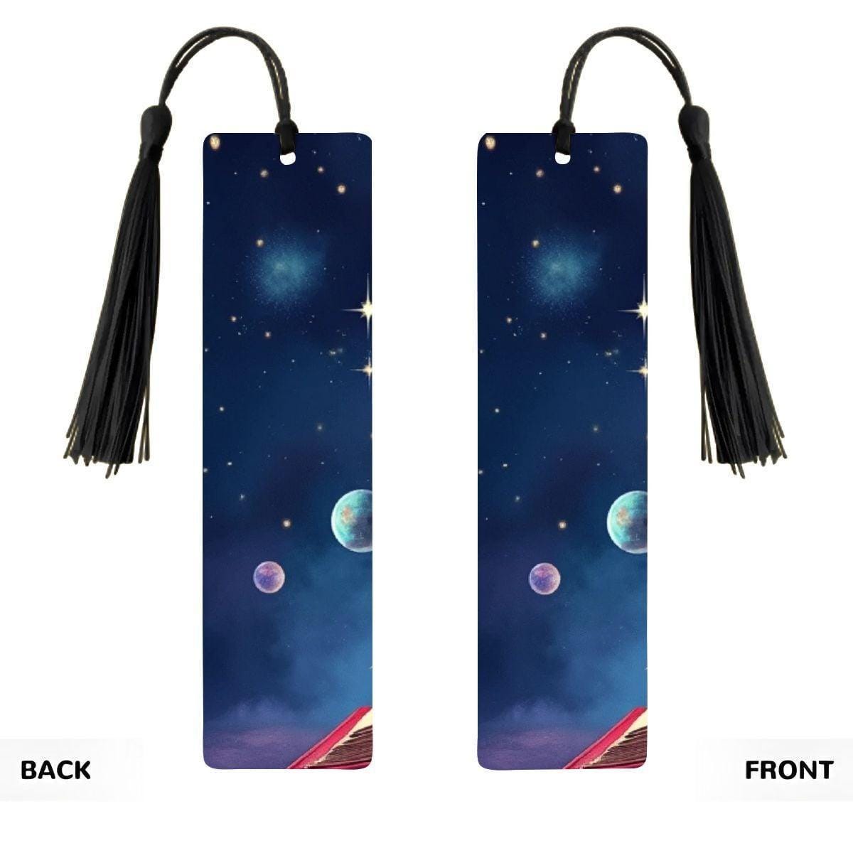ColorFlow | Galaxy Planets Night Sky Book Metal Bookmark Cosmic Stars Fantasy Reading Gift | Optional Personalization