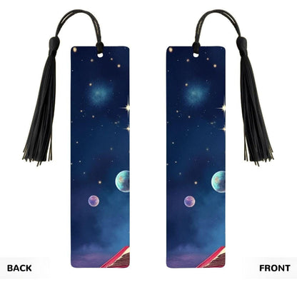 ColorFlow | Galaxy Planets Night Sky Book Metal Bookmark Cosmic Stars Fantasy Reading Gift | Optional Personalization