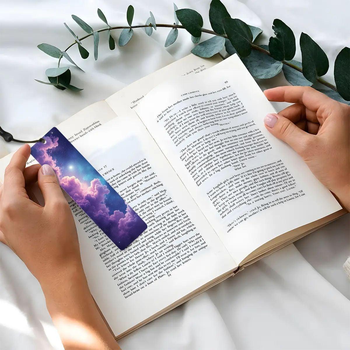 ColorFlow | Galaxy Spiral Light Metal Bookmark Cosmic Portal Fantasy Sky Reading Gift | Optional Personalization