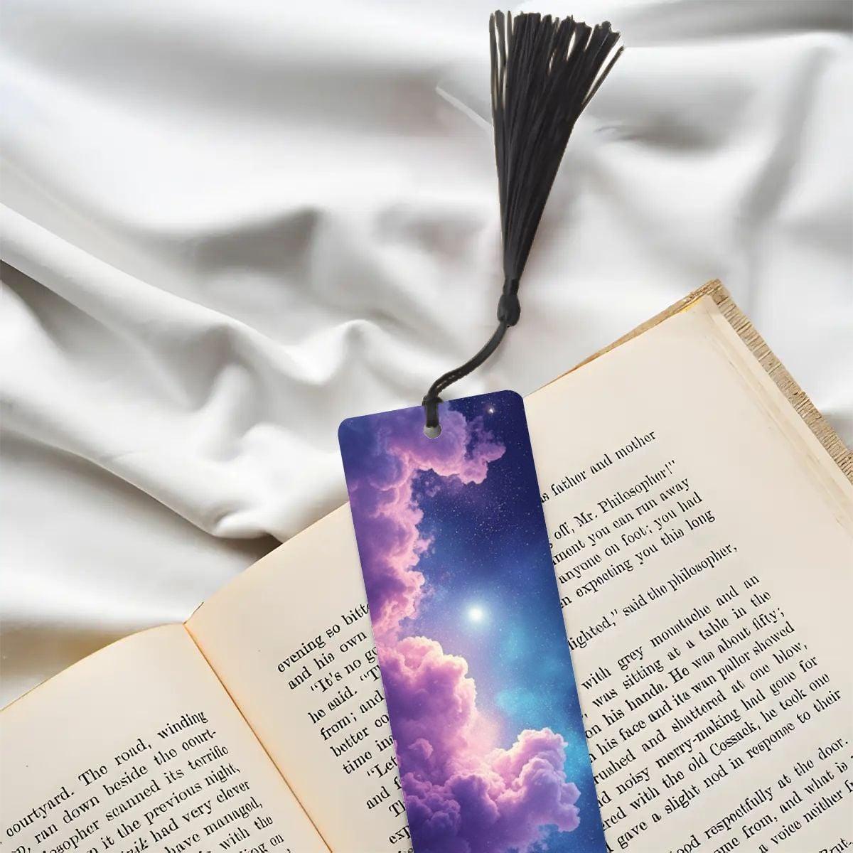 ColorFlow | Galaxy Spiral Light Metal Bookmark Cosmic Portal Fantasy Sky Reading Gift | Optional Personalization