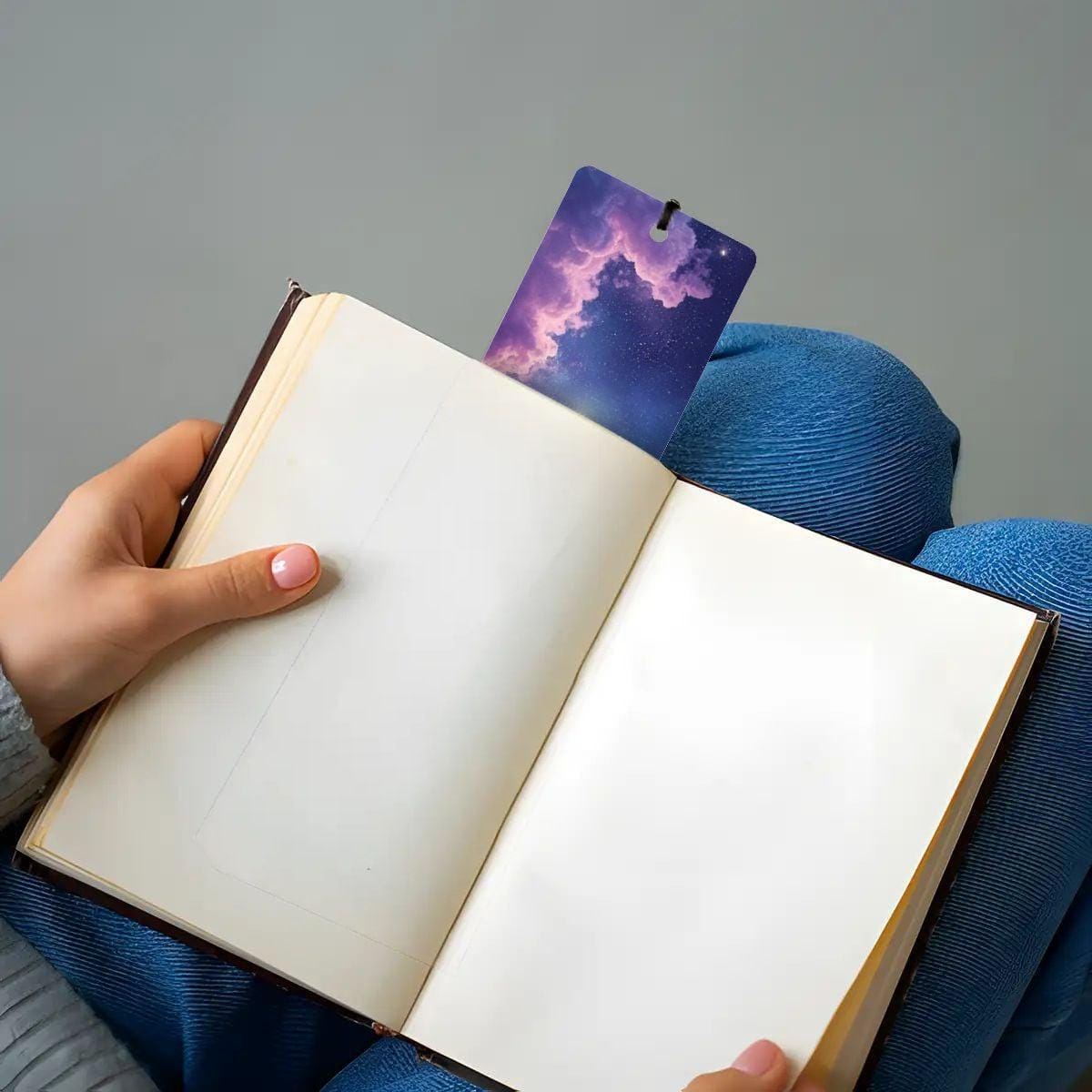 ColorFlow | Galaxy Spiral Light Metal Bookmark Cosmic Portal Fantasy Sky Reading Gift | Optional Personalization