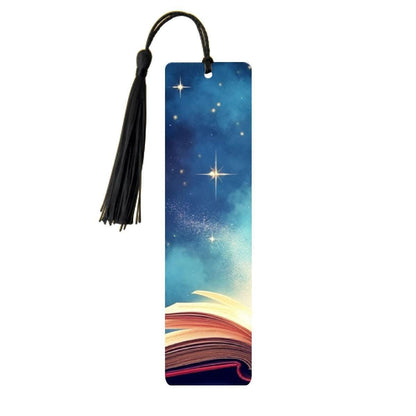 ColorFlow | Magical Celestial Book Metal Bookmark Starry Night Fantasy Reading Lover Gift | Optional Personalization