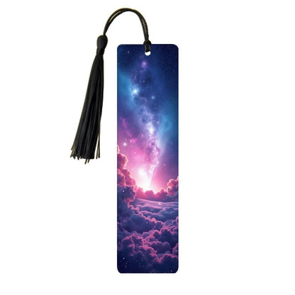 ColorFlow | Milky Way Galaxy Metal Bookmark Purple Celestial Night Sky Vaporwave Reading Gift | Optional Personalization