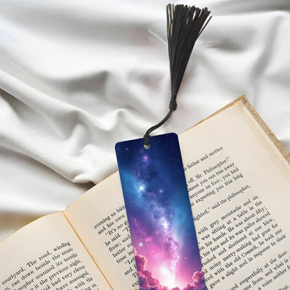 ColorFlow | Milky Way Galaxy Metal Bookmark Purple Celestial Night Sky Vaporwave Reading Gift | Optional Personalization