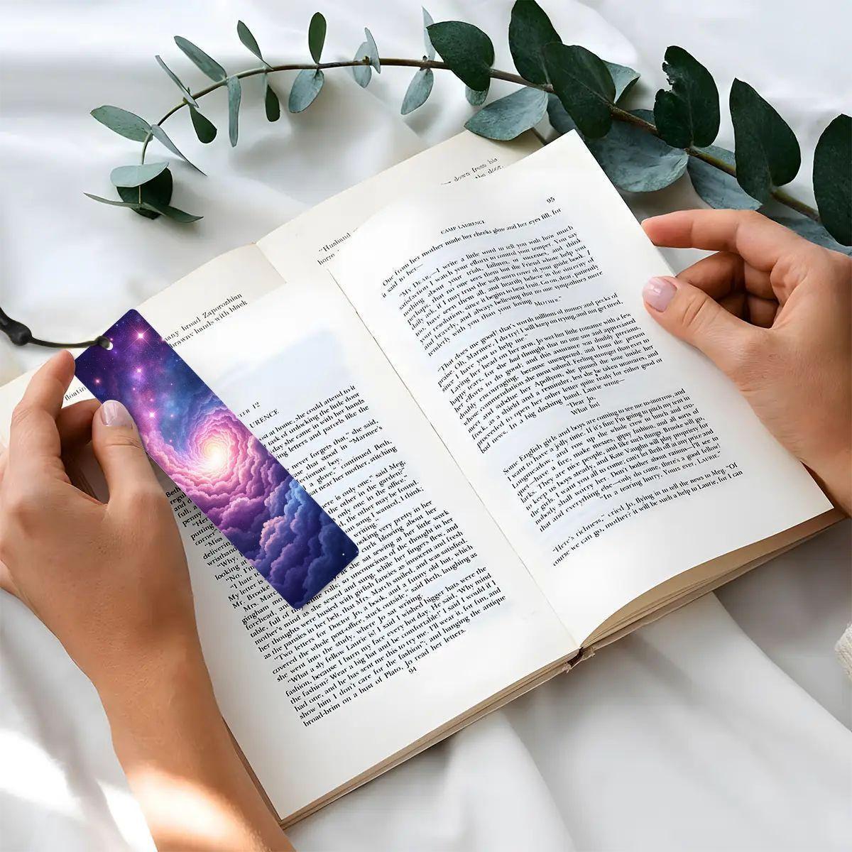 ColorFlow | Pastel Galaxy Cloud Metal Bookmark Dreamy Celestial Sky Aesthetic Book Gift | Optional Personalization