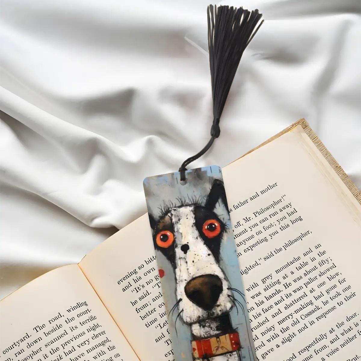 ColorFlow | Quirky Scruffy Dog Art Metal Bookmark Unique Gift for Readers and Dog Lovers | Optional Personalization