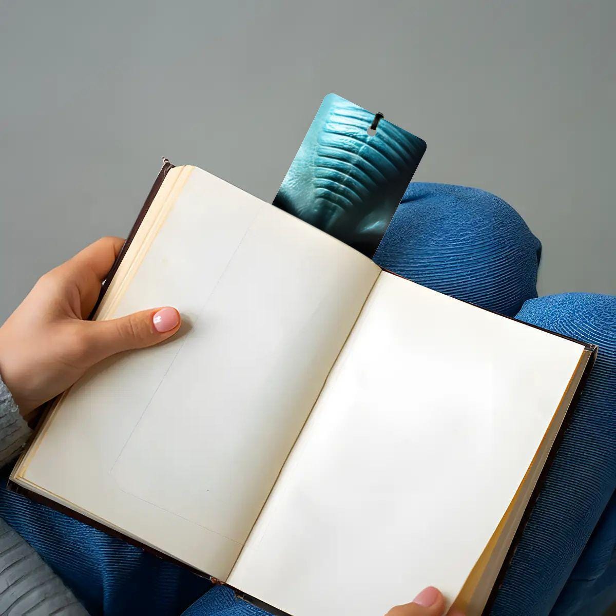 ColorFlow | Red Eye Alien Metal Bookmark Sci Fi Extraterrestrial Dark Creature Futuristic Design Art Style | Optional Personalization