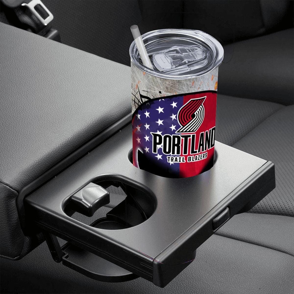 ColorFlow | Portland Basketball Inspired 20oz Straight Tumbler | Trail Blazers Skull American Flag Design | Personalization Optional