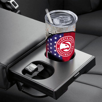 ColorFlow | Atlanta Basketball Inspired 20oz Straight Tumbler | Hawks Skull American Flag Design | Personalization Optional