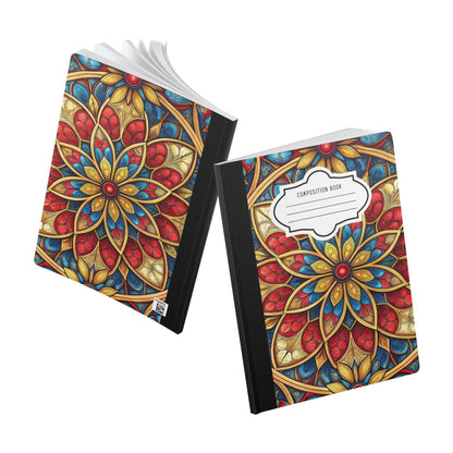 ColorFlow | Vibrant Mandala Bloom Composition Notebook | Bold Floral Pattern Journal for School Work and Creativity