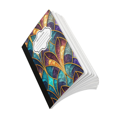 ColorFlow | Jewel Tone Art Deco Composition Notebook | Luxe Geometric Pattern Journal for School Work and Writing